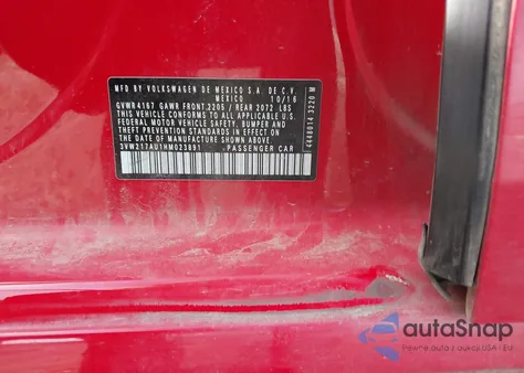 2017 Volkswagen Golf Tsi S 4-Door/Tsi Se 4-Door/Tsi Sel 4-Door/Tsi Wolfsburg Edition 4-Door from USA, damaged, VIN 3VW217AU1HM023891